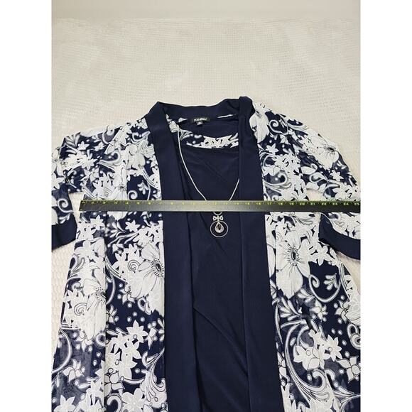 Roz & Ali Dress Womens 2X Dress With Over Shawl Cardigan & Necklace - Picture 5 of 8